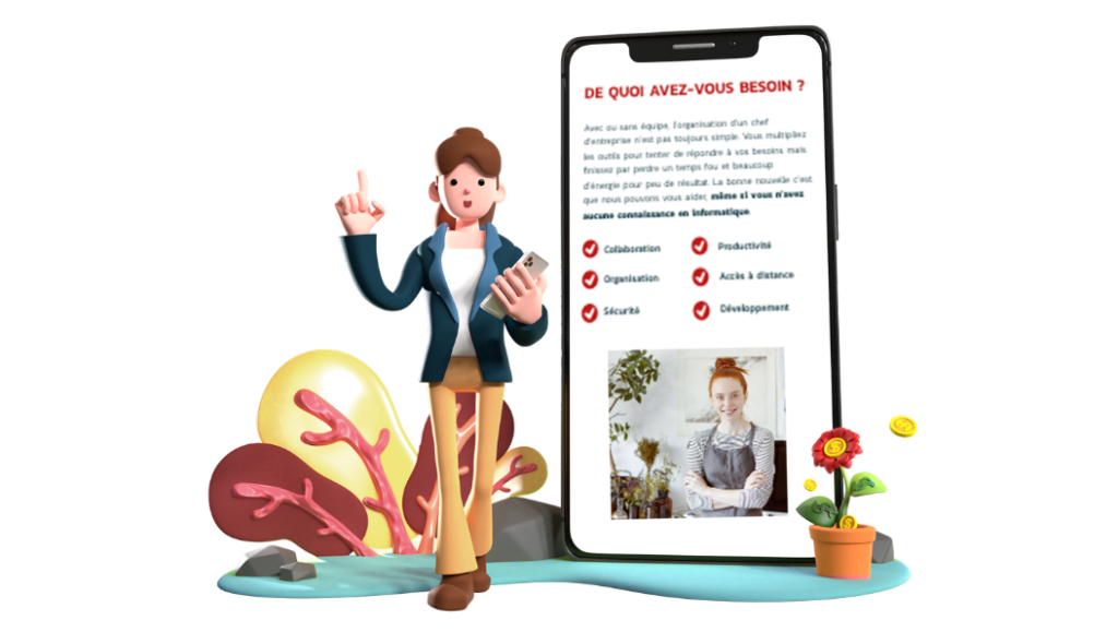 illustration 3D femme qui tiens un journal